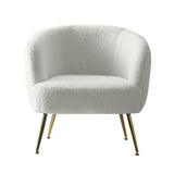 Macy Accent Sherpa Bouclé Lounge Armchair - White