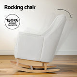 Muriel Rocking Chair Armchair Linen Fabric - Beige