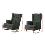 Astraea Rocking Armchair Fabric Chair Lounge Recliner - Charcoal