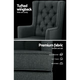 Astraea Rocking Armchair Fabric Chair Lounge Recliner - Charcoal