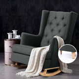 Astraea Rocking Armchair Fabric Chair Lounge Recliner - Charcoal