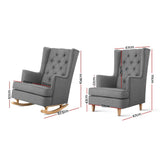 Astraea Rocking Armchair Fabric Chair Lounge Recliner - Grey