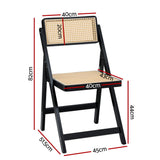 Nancy Dining Chair Wooden Rattan Foldable - Black