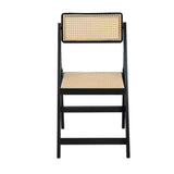 Nancy Dining Chair Wooden Rattan Foldable - Black