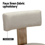 Artiss Dining Chairs Set of 2 Linen Fabric Wooden Beige