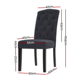 Holly Set of 2 Dining Chairs Linen Parsons Chair - Dark Grey