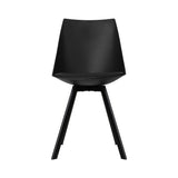 Kaylee Set of 2 Dining Chairs PU Leather Plastic Metal - Black