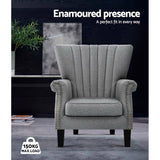Marian Accent Fabric Lounge Armchair - Grey