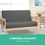 Mona 2-Seater Fabric Sofa Chair - Grey