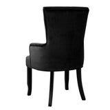 Arden Dining Chair Velvet French Provincial Armchair - Black