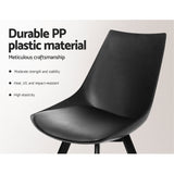 Kaylee Set of 2 Dining Chairs PU Leather Plastic Metal - Black