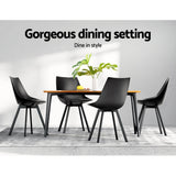 Kaylee Set of 2 Dining Chairs PU Leather Plastic Metal - Black