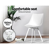 Kaylee Set of 2 Dining Chairs PU Leather Plastic Metal- White
