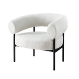 Maureen Armchair Accent Chair Curved Bouclé - White