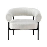Maureen Armchair Accent Chair Curved Bouclé - White