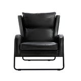 Milly Armchair Accent Chair PU Leather Wingback - Black