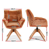 Maren Swivel Chair Armchair Nursing Velvet - Brown