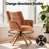 Maren Swivel Chair Armchair Nursing Velvet - Brown