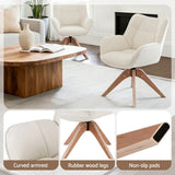 Maren Swivel Chair Armchair Nursing Velvet - White