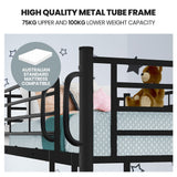 Maia 2in1 Metal Bunk Bed Frame with Modular Design - Matte Dark Grey King Single