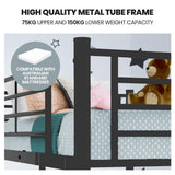 Maia Metal over Bunk Bed Frame - Matte Dark Grey Double
