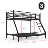 Maia Metal over Bunk Bed Frame - Matte Dark Grey Double