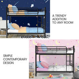 Maia 2-in-1 Metal Bunk Bed Frame with Modular Design - Matte Dark Grey Single
