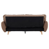 Mariah 3-Seater Linen Fabric Futon Modular Sofa Bed Suite - Brown