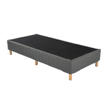 Vera Ensemble Bed Base Mattress Foundation with Metal Stats - Dark Grey Double