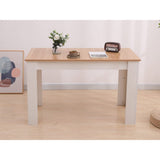 Dining Table Rectangular Wooden 120M - Wood & White