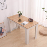 Dining Table Rectangular Wooden 120M - Wood & White