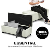 102cm Storage Ottoman Stool Fabric - Light Green