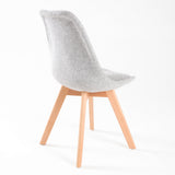 Fleur Set of 2 Retro Dining Cafe Chair Padded Seat - Grey
