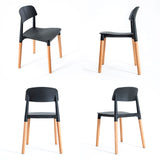 Mabel Set of 2 Retro Belloch Stackable Dining Cafe Chair - Black