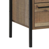 Thompson Wooden Bedside Table Night Stand Particle Board Construction with 2 Drawers - Oak