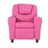 Pierce Kids Recliner Chair Sofa Children Lounge Couch PU Armchair - Pink