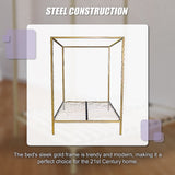 Lilian Four Poster Bed Frame - Gold Queen