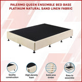 Aisha Ensemble Bed Base Linen Fabric - Natural Sand Queen