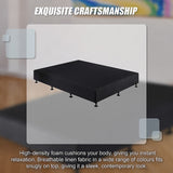 Aisha Ensemble Bed Base Linen Fabric - Midnight Black King Single