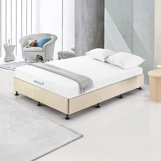 Aisha Ensemble Bed Base Linen Fabric - Natural Sand King Single