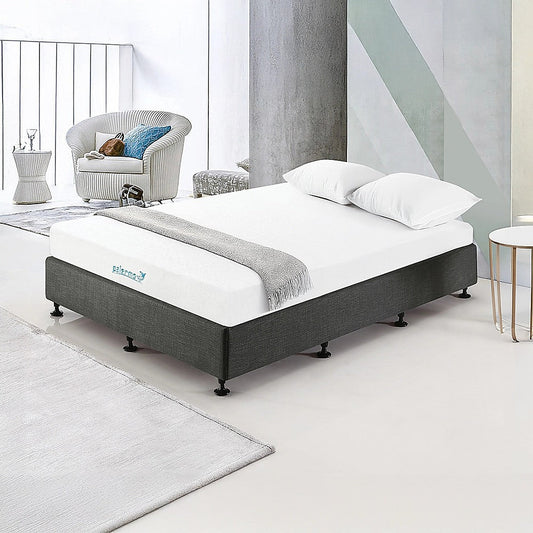 Aisha Ensemble Bed Base Linen Fabric - Graphite King Single