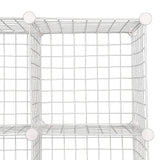 12 Cube Wire Grid Organiser Bookcase Storage Cabinet Wardrobe Closet White