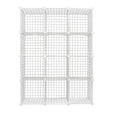 12 Cube Wire Grid Organiser Bookcase Storage Cabinet Wardrobe Closet White