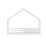Hailey Bed Frame Wooden Kids House - White Single