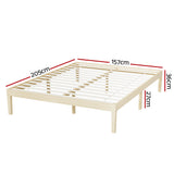 Lyanna Bed Frame Wooden Base Platform Timber Pine - Natural Queen