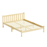 Seville Wooden Bed Frame Pine Timber no Drawers - Oak Double