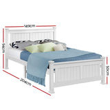 Amber Bed & Mattress Package no Drawers - White Double