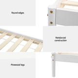 Danice Bed Frame Wooden - White King Single