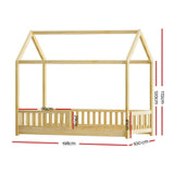 Blair Wooden Bed Frame House Pine Timber Platform - Oak Single