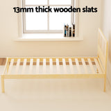 Ella Bed Frame Rattan Wooden - Natural Single